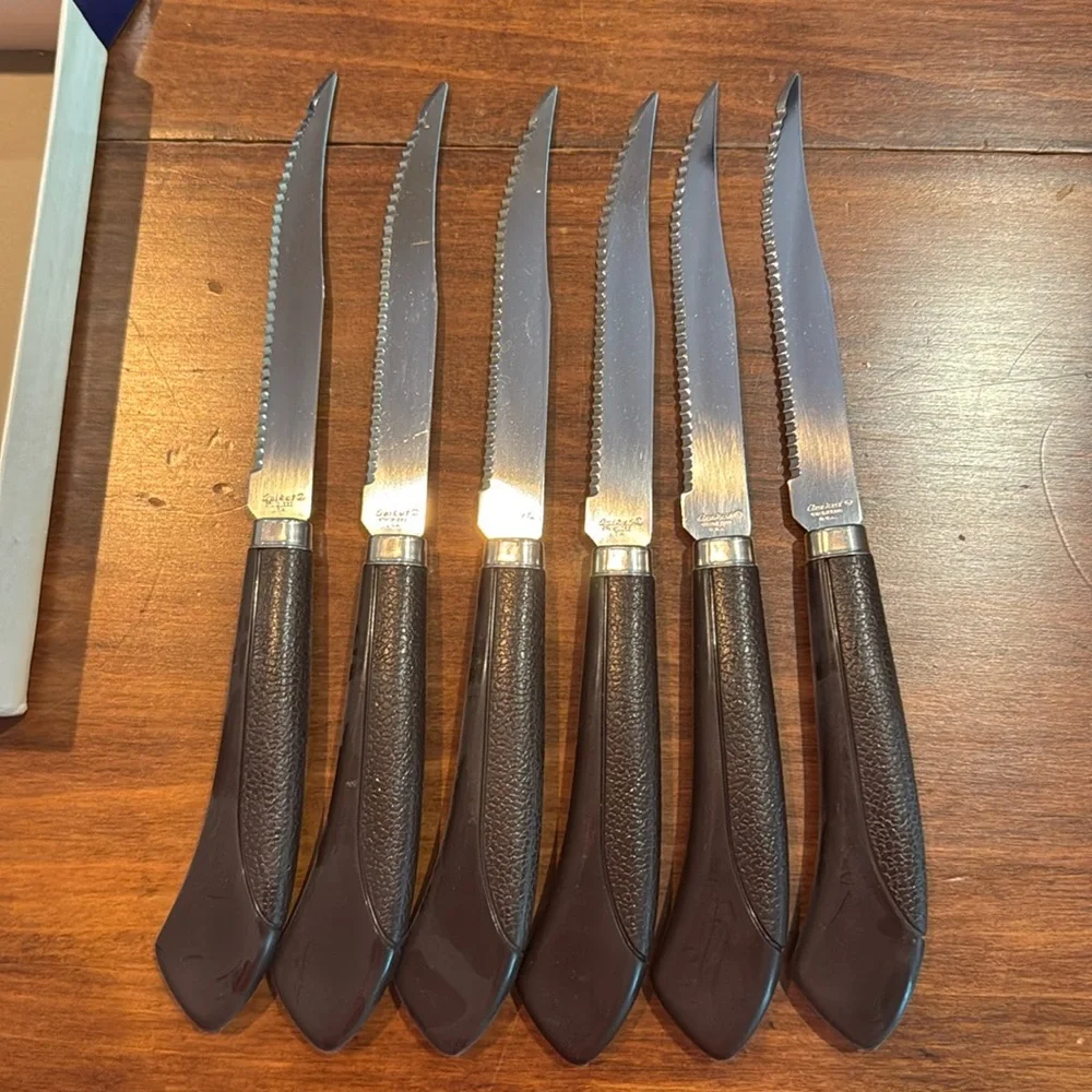 NIB Le Vogue Stainless Steel Steak Knife Set of 6 Quikkle Edge Dishwasher Safe